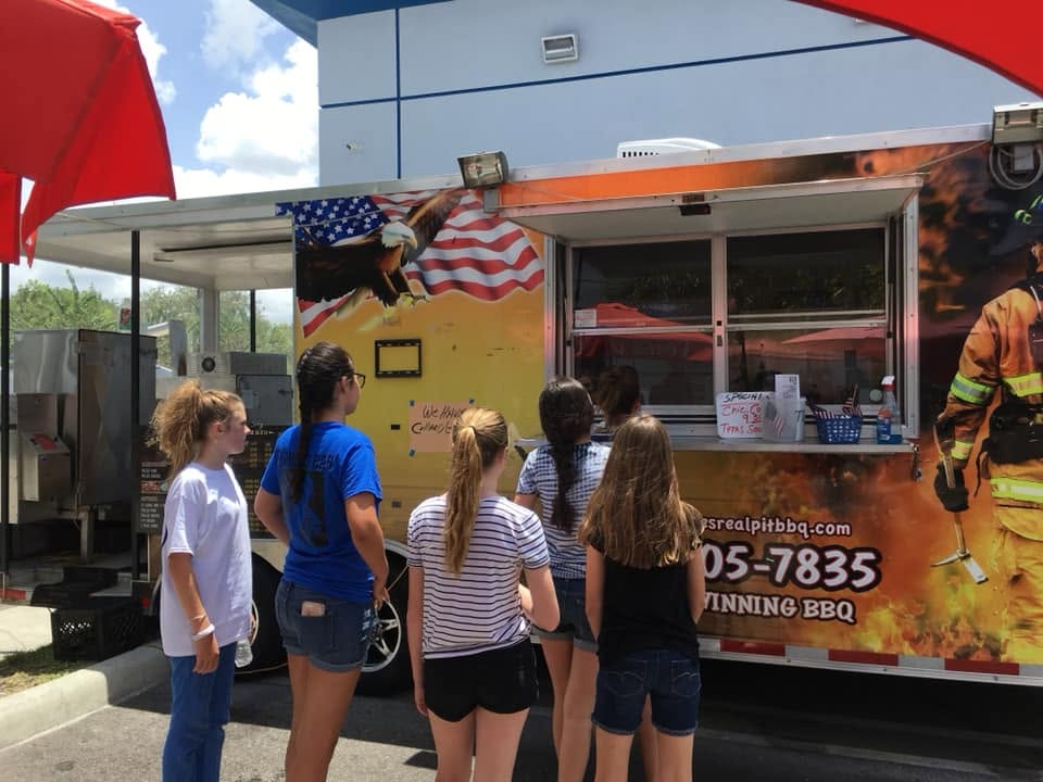 Customers gathered at the Yellowstone Prime BBQ trailer